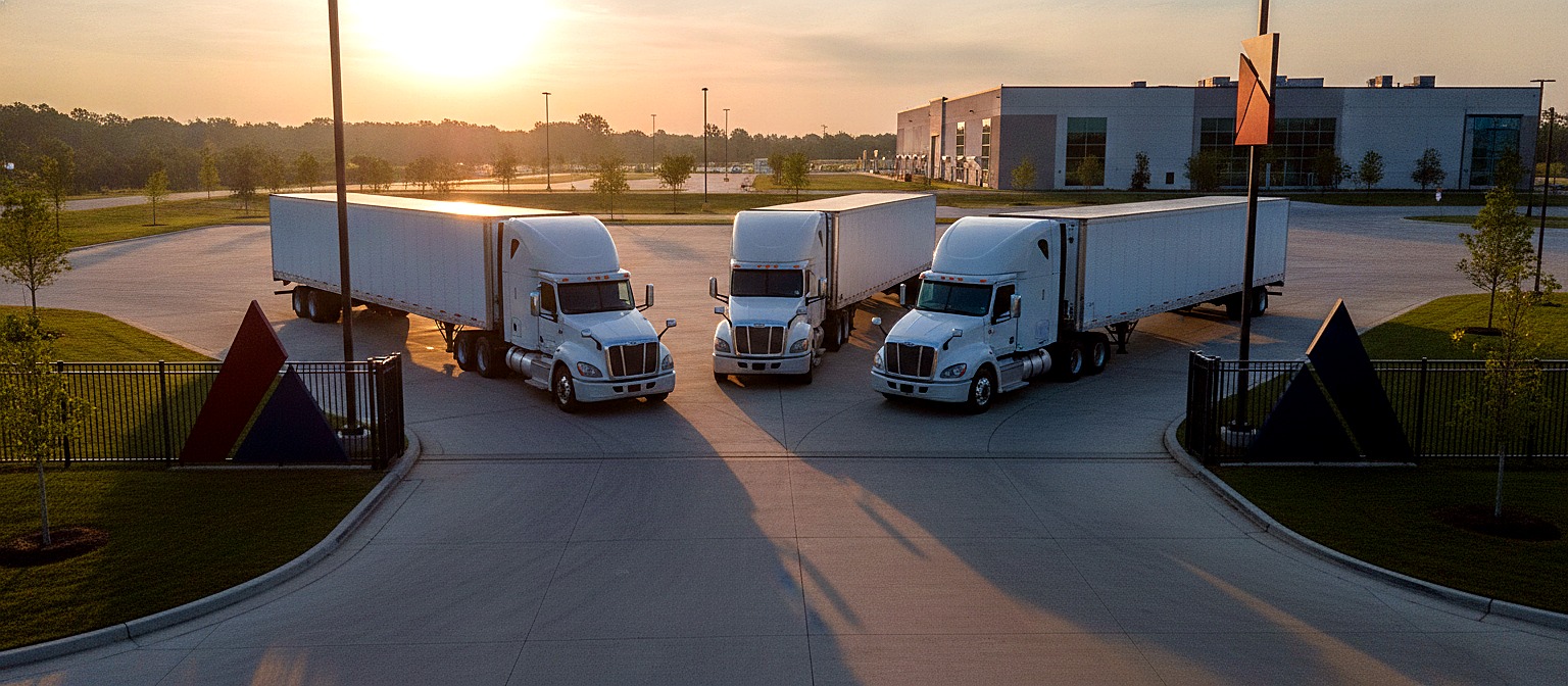Capture Logistics fleet at the yard entrance
